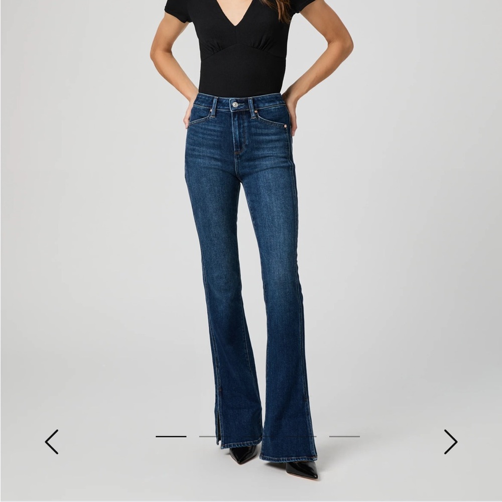 PAIGE Dark Indigo Laurel Canyon Bootcut Jeans